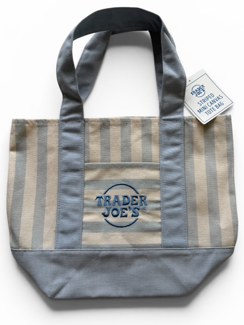 BNWT - Trader Joe's Striped Canvas Tote - Set of four - pink, green, blue, tan - Picture 5 of 5